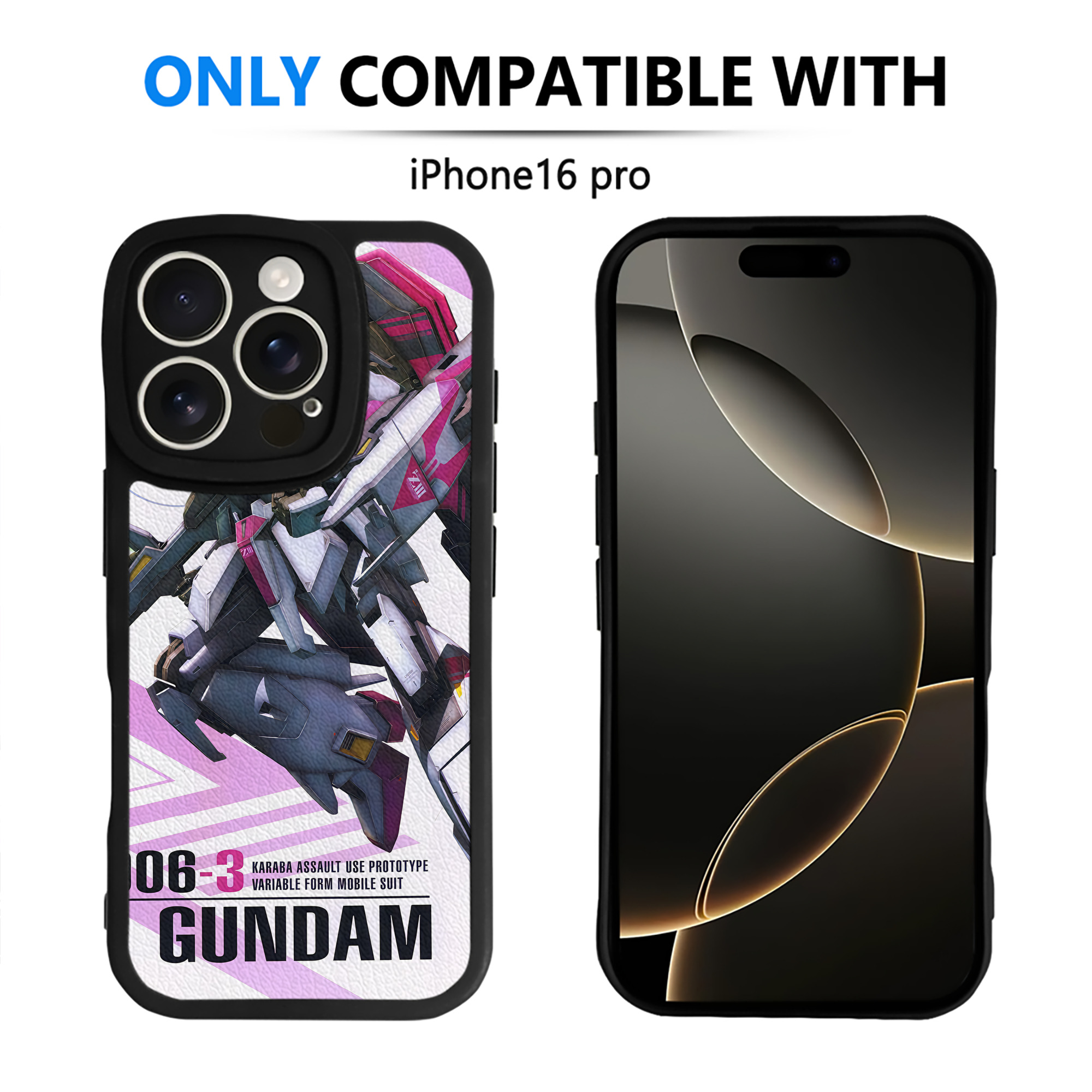 （画像用） 機動戦士ガンダム Mobile Suit Gundam 【iPhone 16シリーズ対応】シリコンスマホケース（レザー調） 材質：シリコン